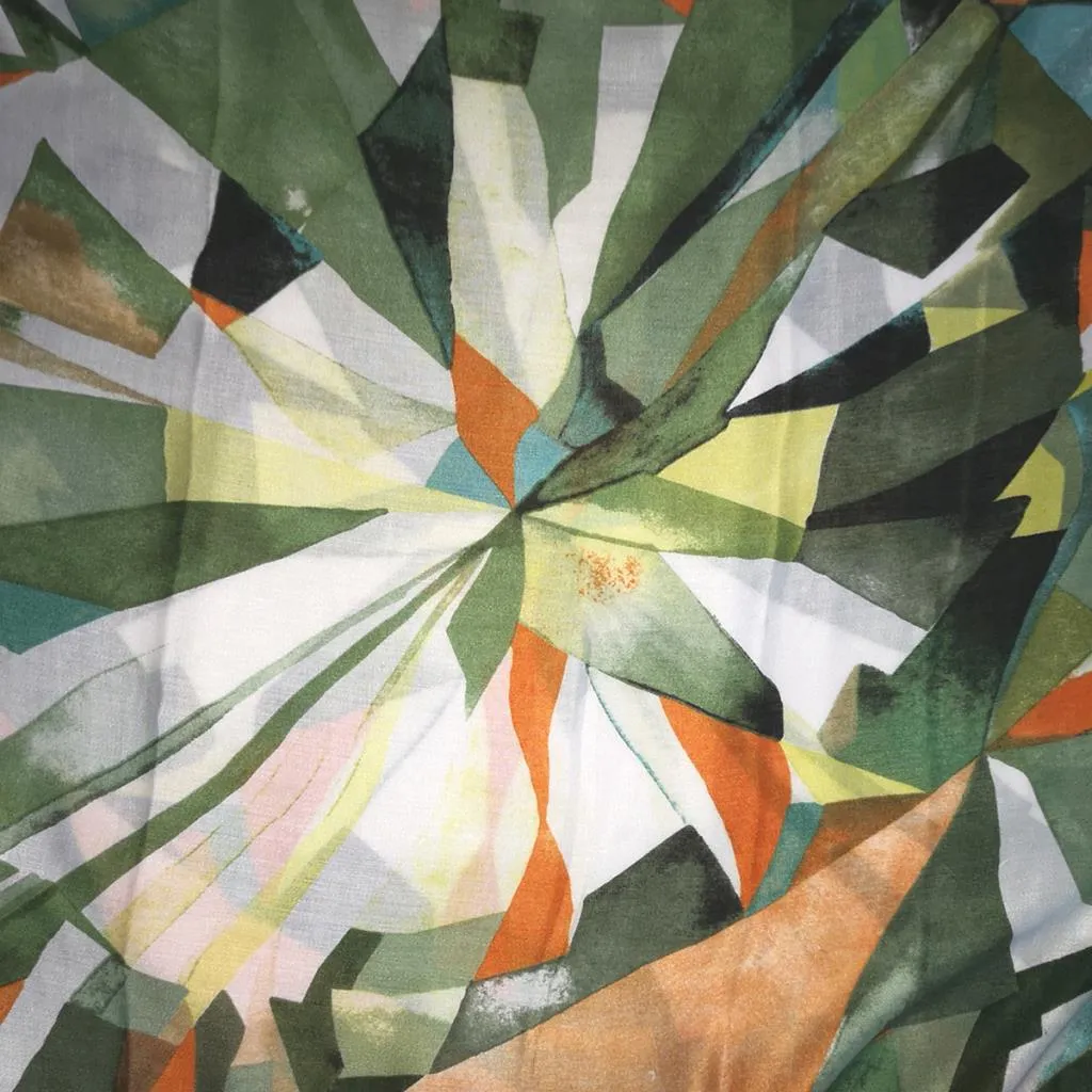 Charlotte Abstract Khaki & Orange Print Scarf