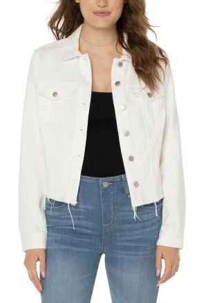 CLASSIC DENIM JACKET WITH SHREDDED HEM LM1796QN