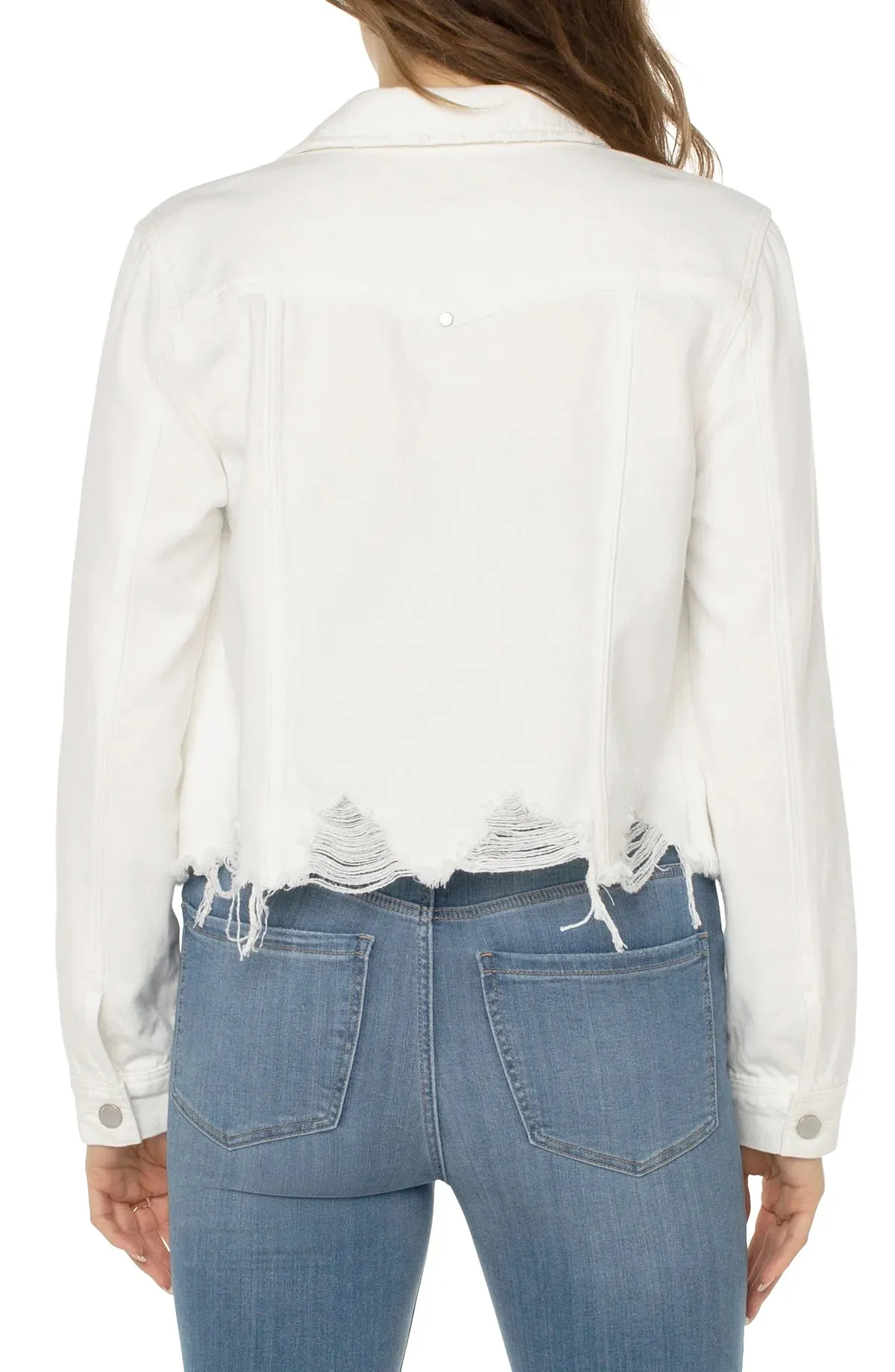 CLASSIC DENIM JACKET WITH SHREDDED HEM LM1796QN