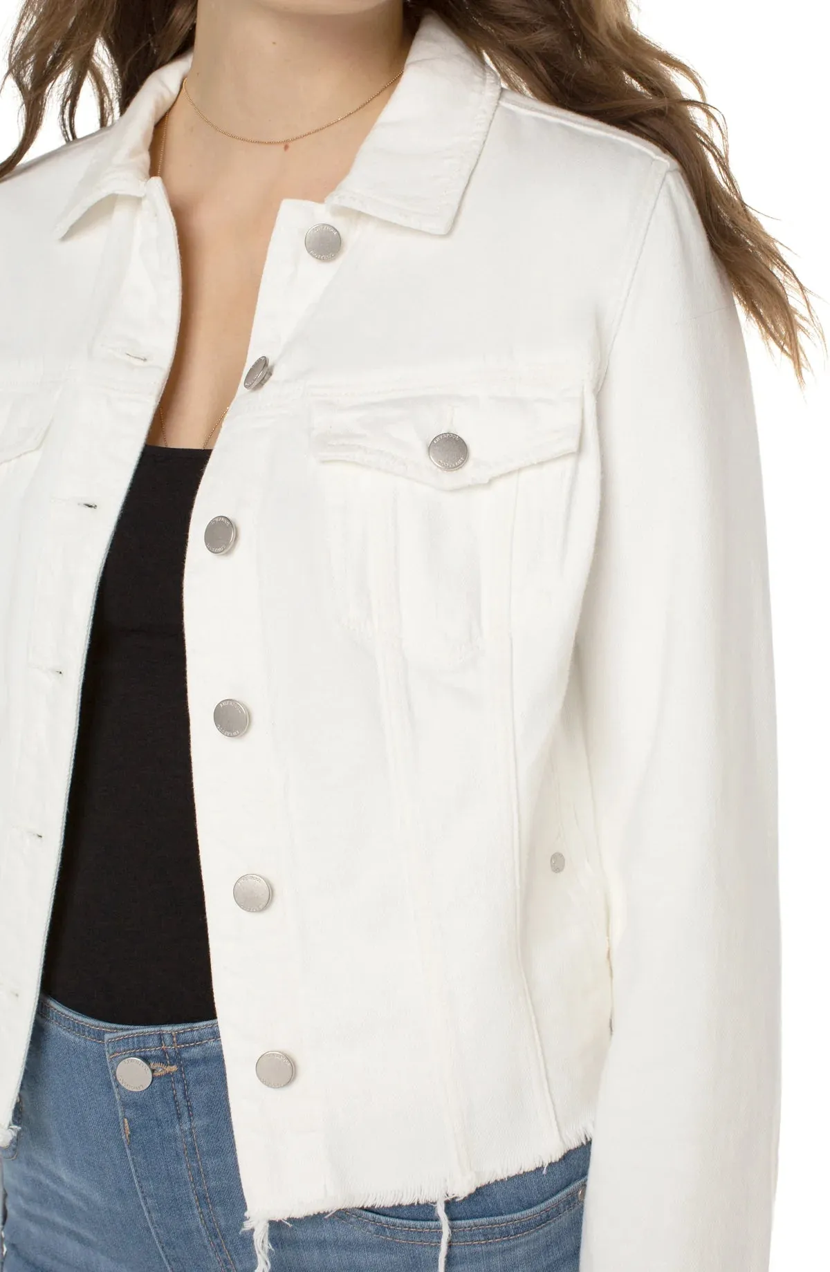 CLASSIC DENIM JACKET WITH SHREDDED HEM LM1796QN