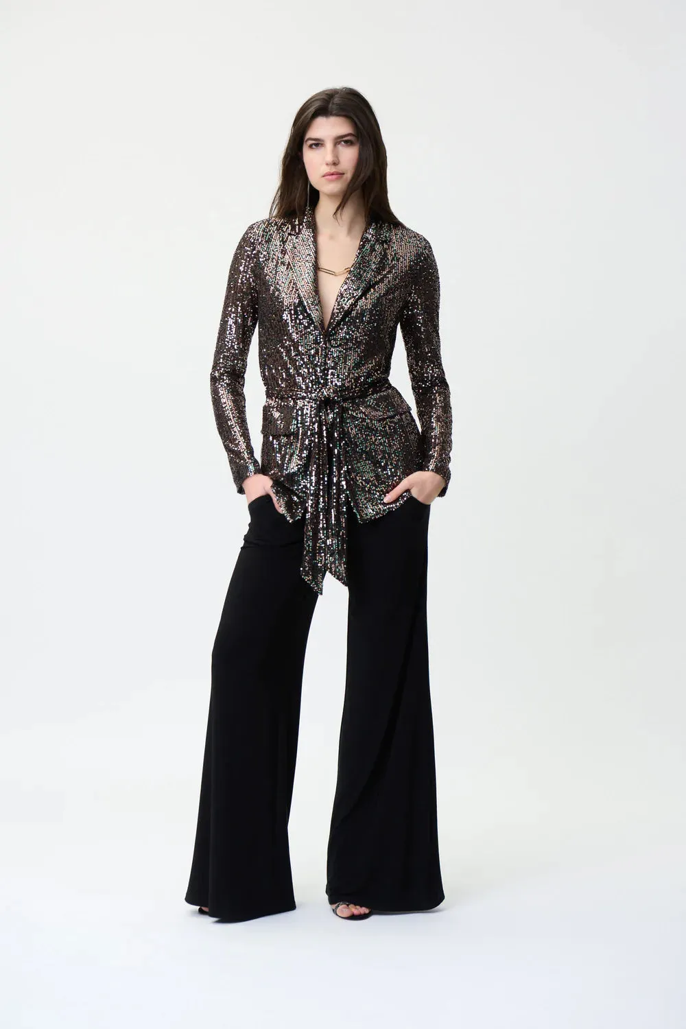 JOSEPH RIBKOFF 224263 Dazzle Me Blazer in Metallic Sequin