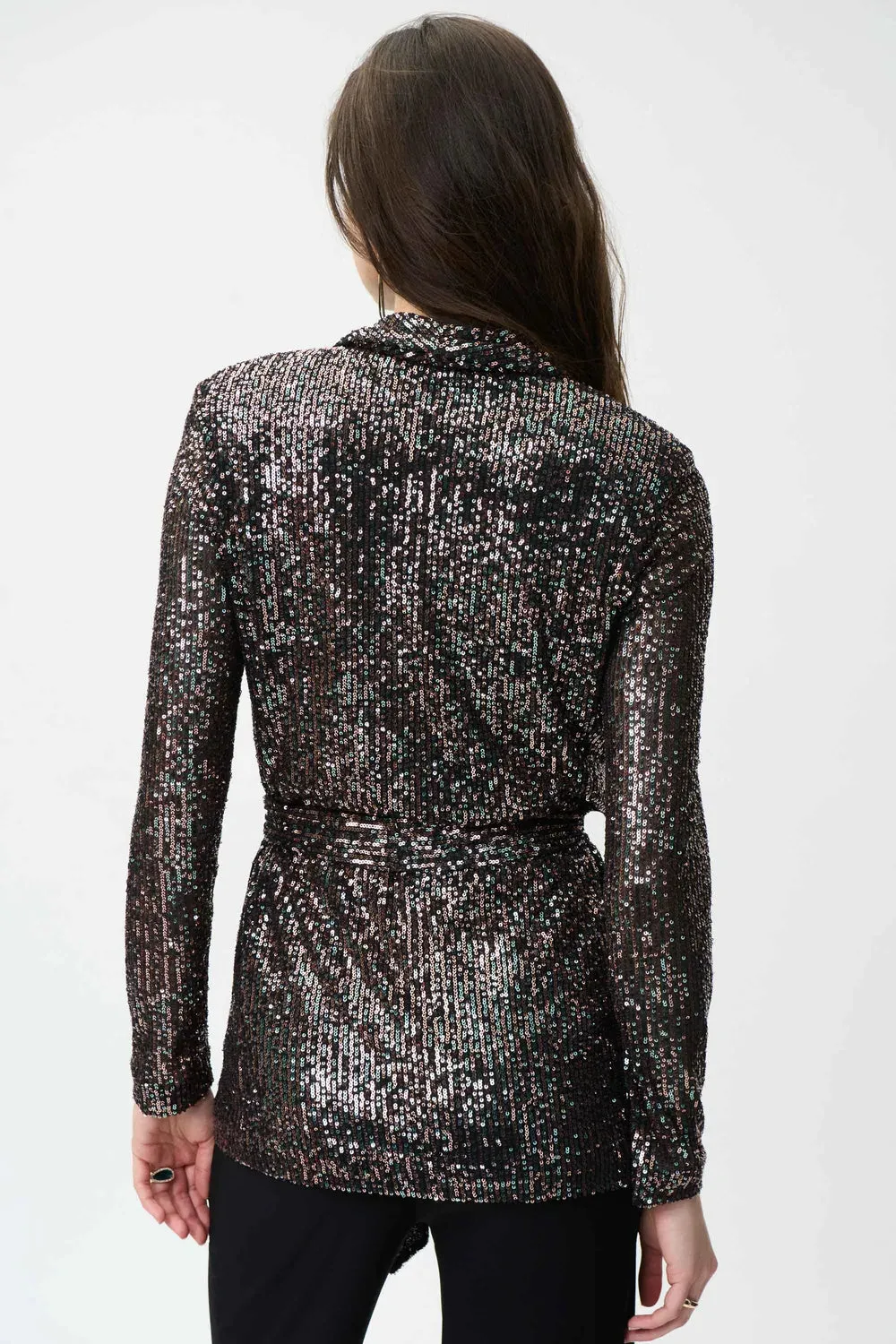 JOSEPH RIBKOFF 224263 Dazzle Me Blazer in Metallic Sequin
