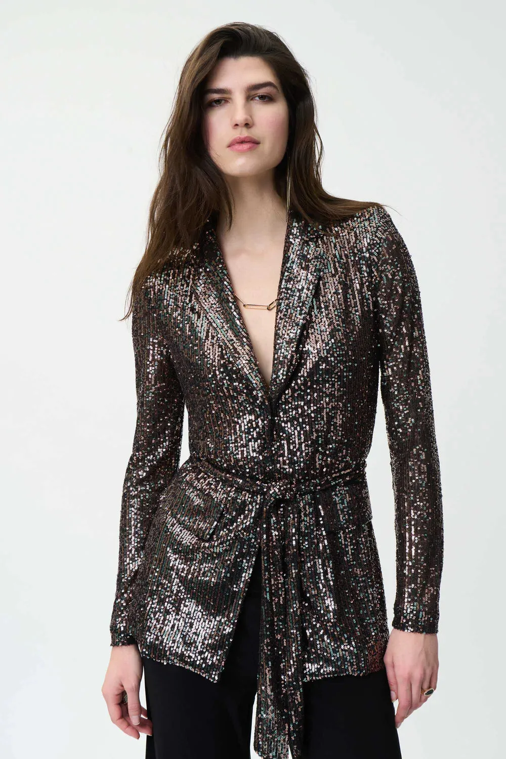 JOSEPH RIBKOFF 224263 Dazzle Me Blazer in Metallic Sequin
