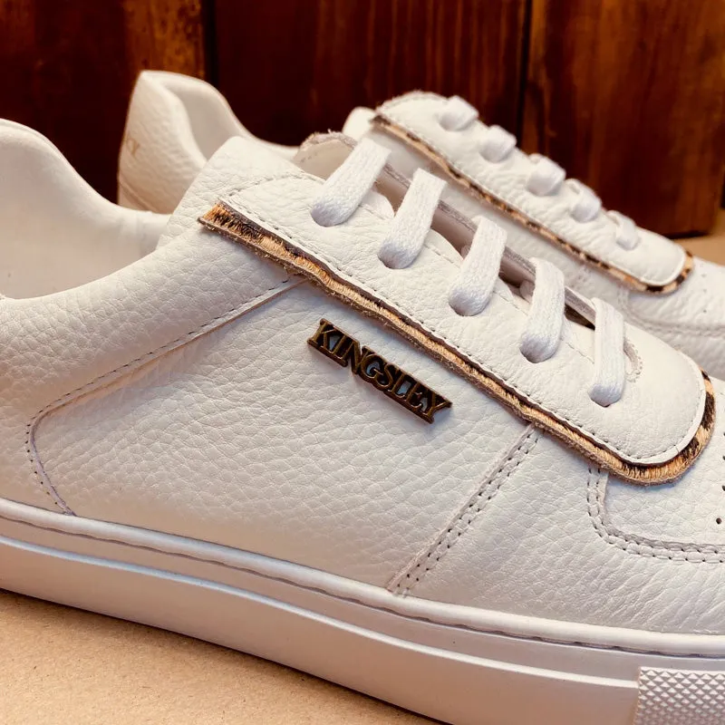 Kingsley Heath Wild Pop Sneaker - White with Wild Print Accents