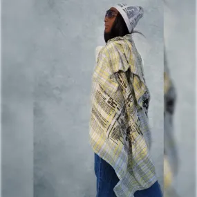 Lavazzon Large newsprint  Blanket scarf/ throw
