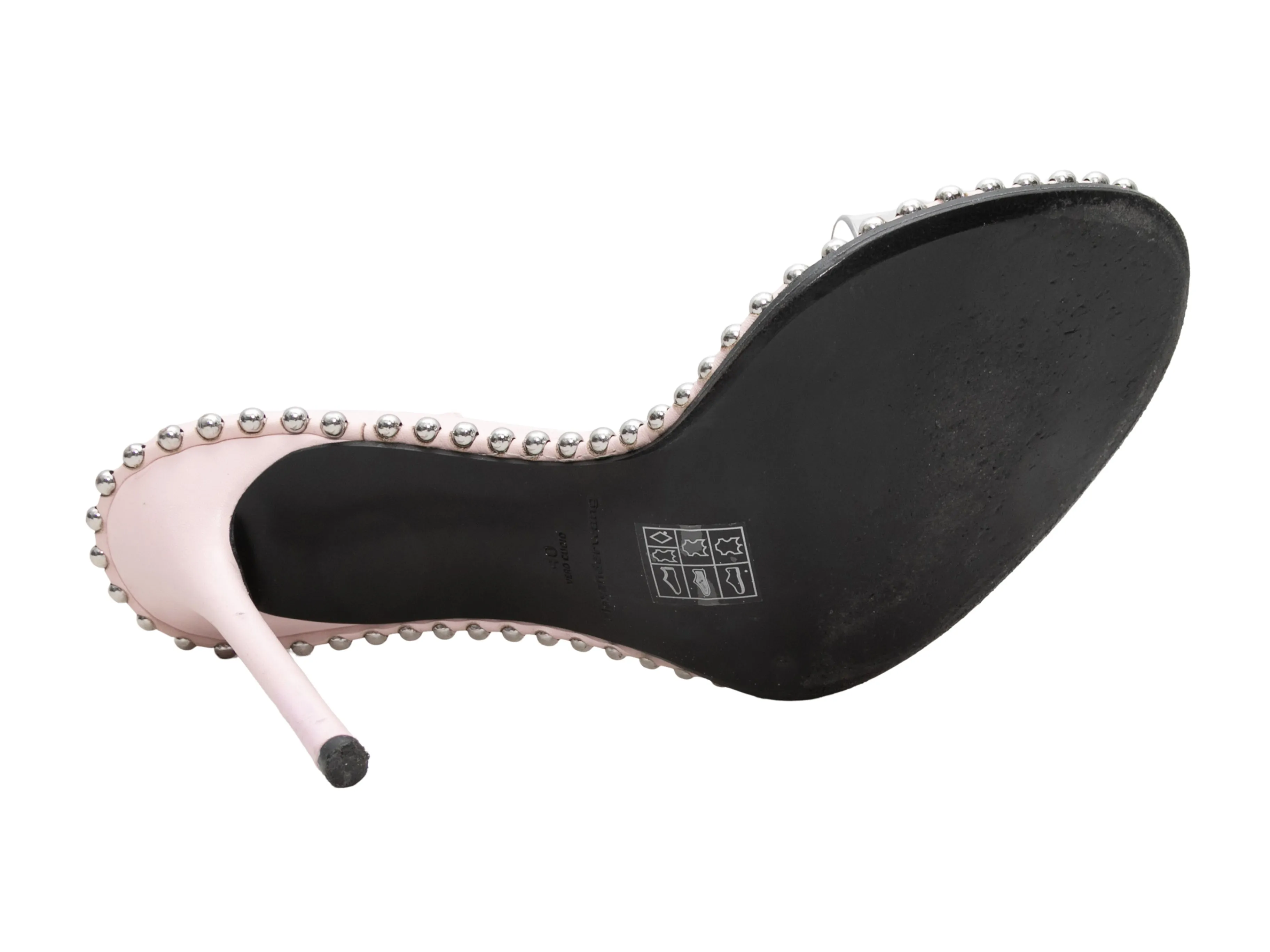Light Pink & Clear Alexander Wang Leather & PVC Nova Embellished Heeled Sandals Size 40