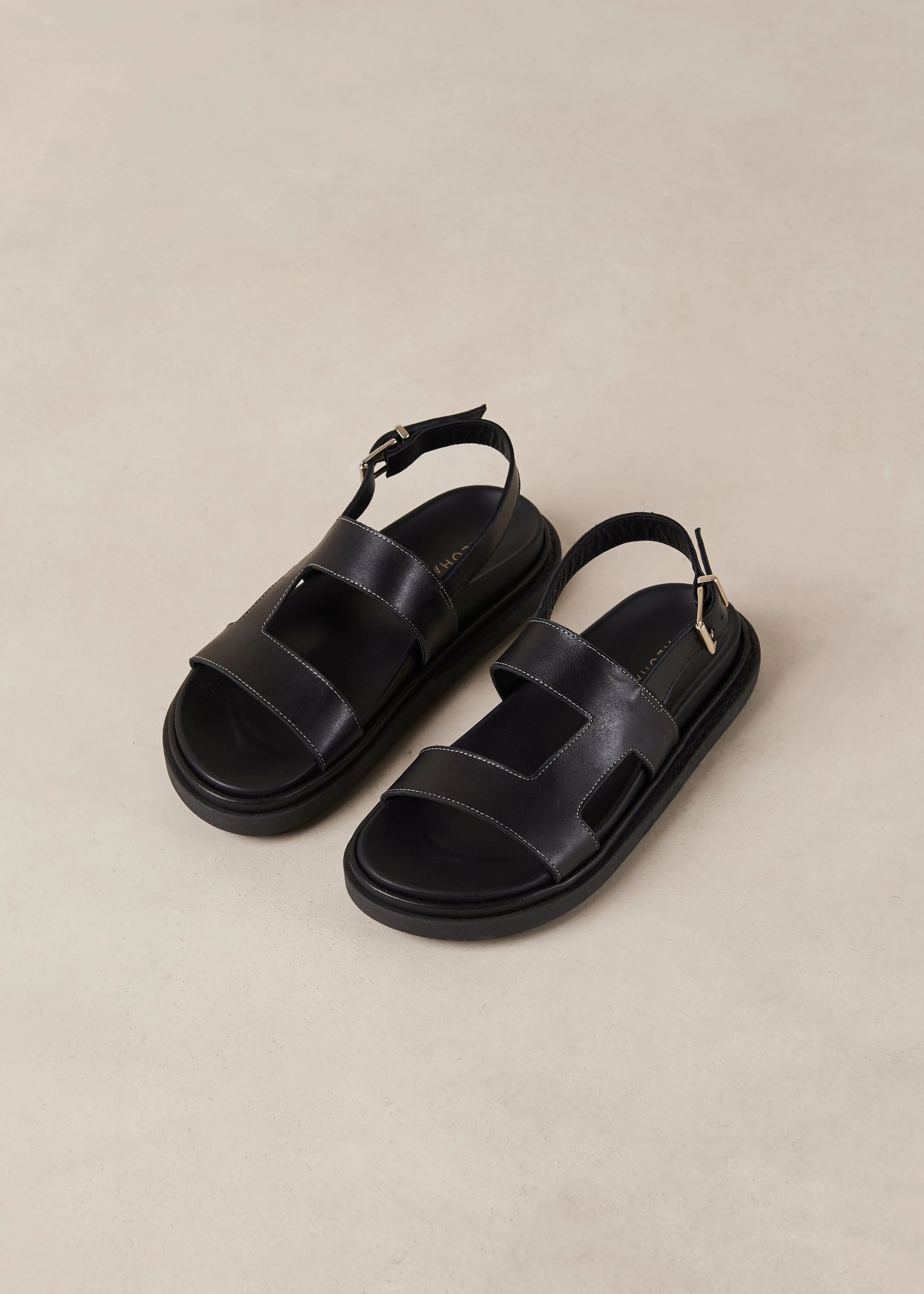Lorelei Black Leather Sandals