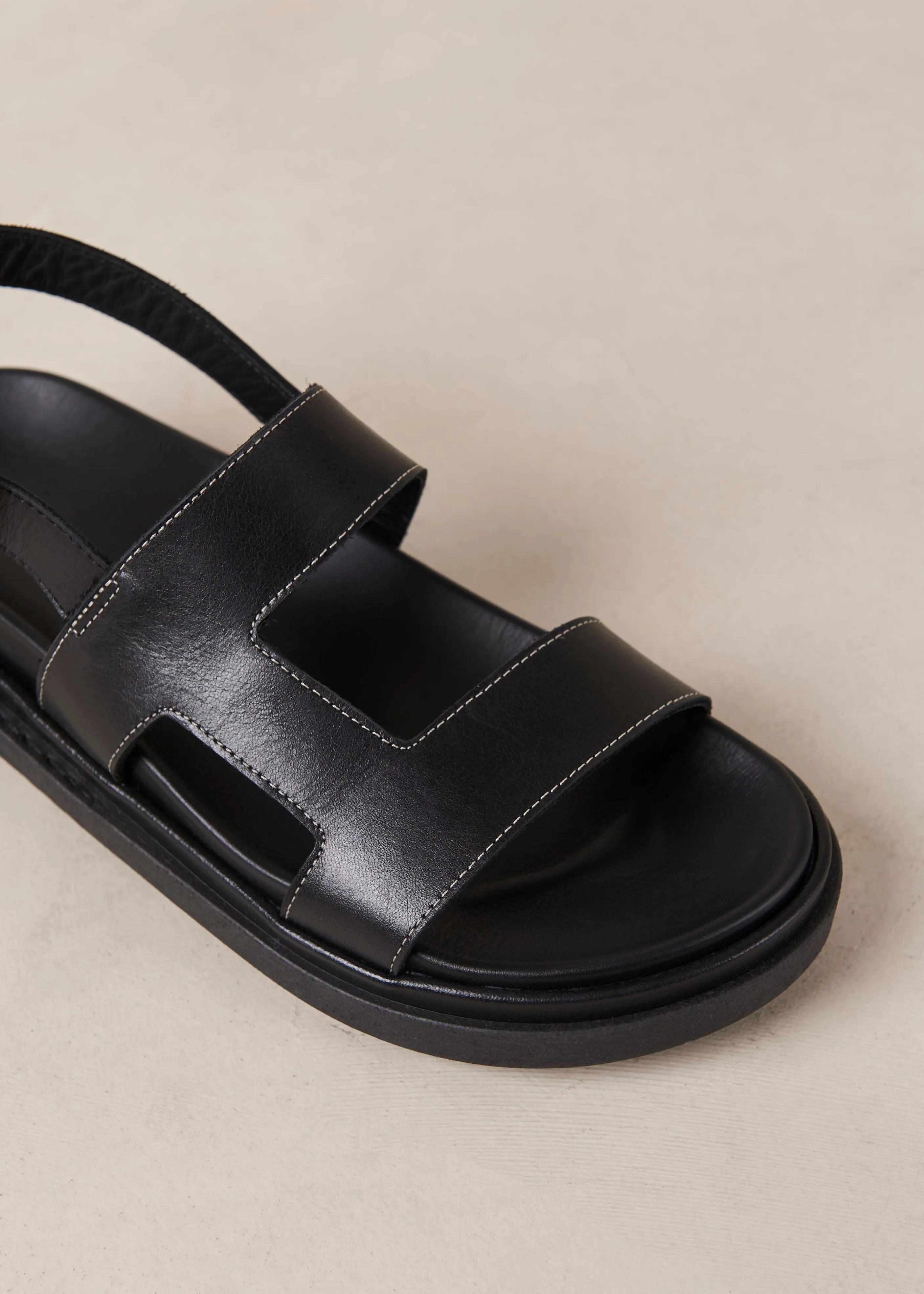 Lorelei Black Leather Sandals