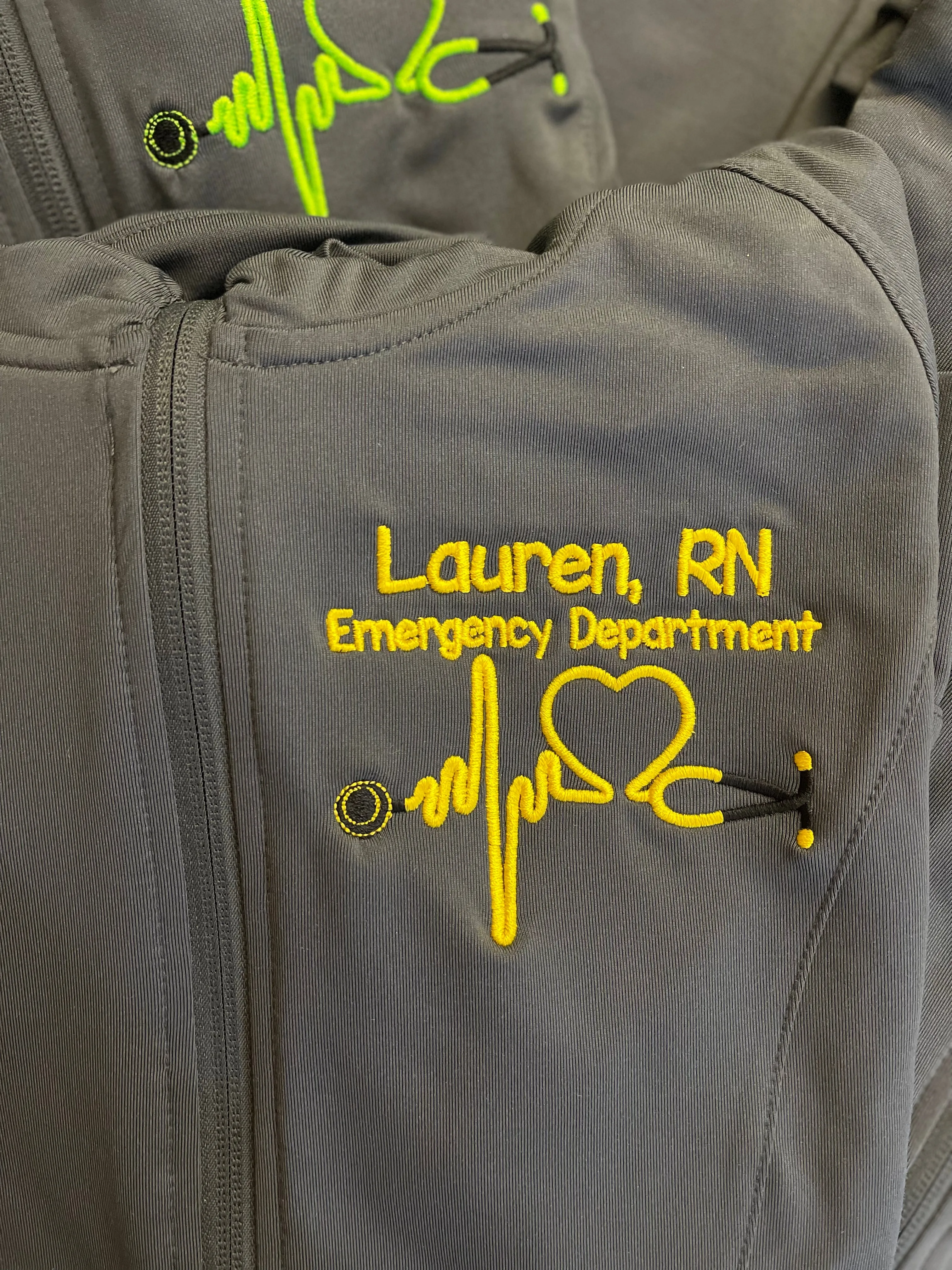 Personalized Nurse Full Zippered Jacket|Lightweight Jacket|Personalized Nurse Polyester Jacket | Personalized Ladies Nurse| Heart Stethoscope