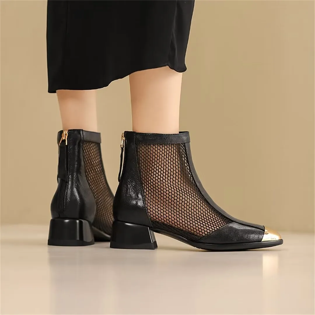 PetiteElegance Zipper Cow Heels