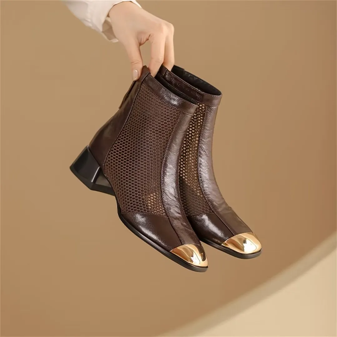 PetiteElegance Zipper Cow Heels