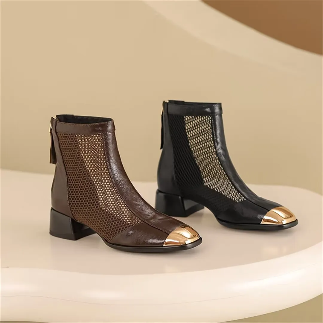 PetiteElegance Zipper Cow Heels