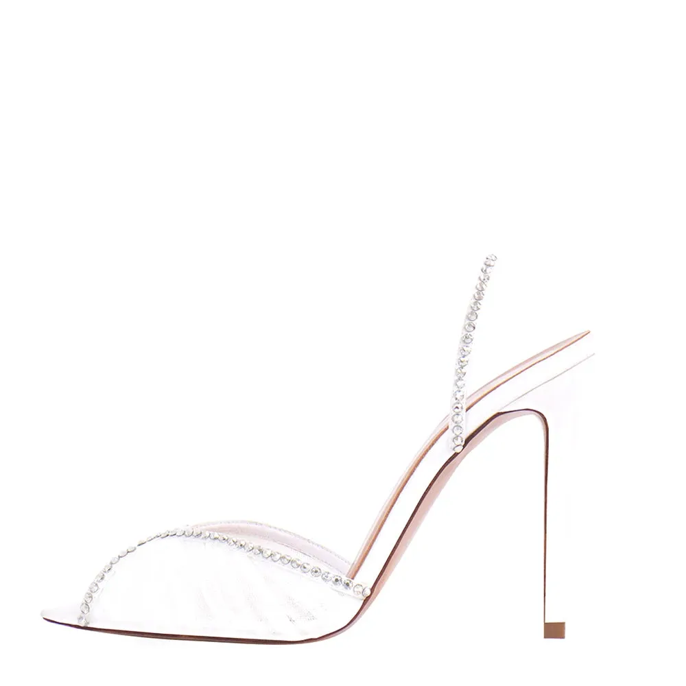Trend4us Luxe Rhinestone Mesh Slingback Heels