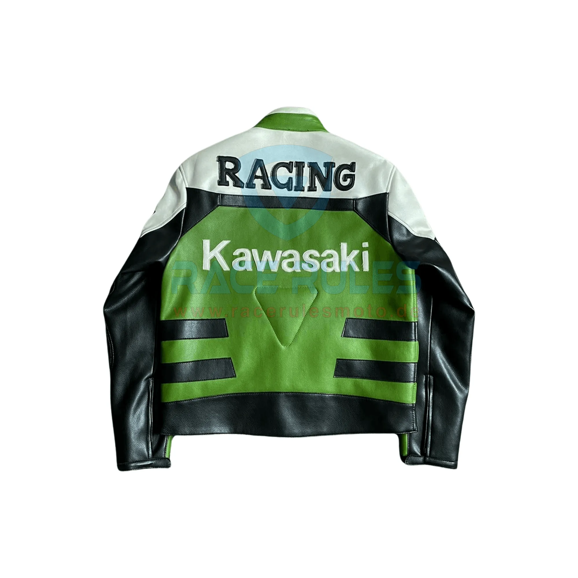 Vintage Kawasaki Real Leather Motorcycle Racing Jacket Unisex Biker Jacket