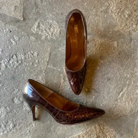 Vintage Murray Bender Brown Snakeskin Heels
