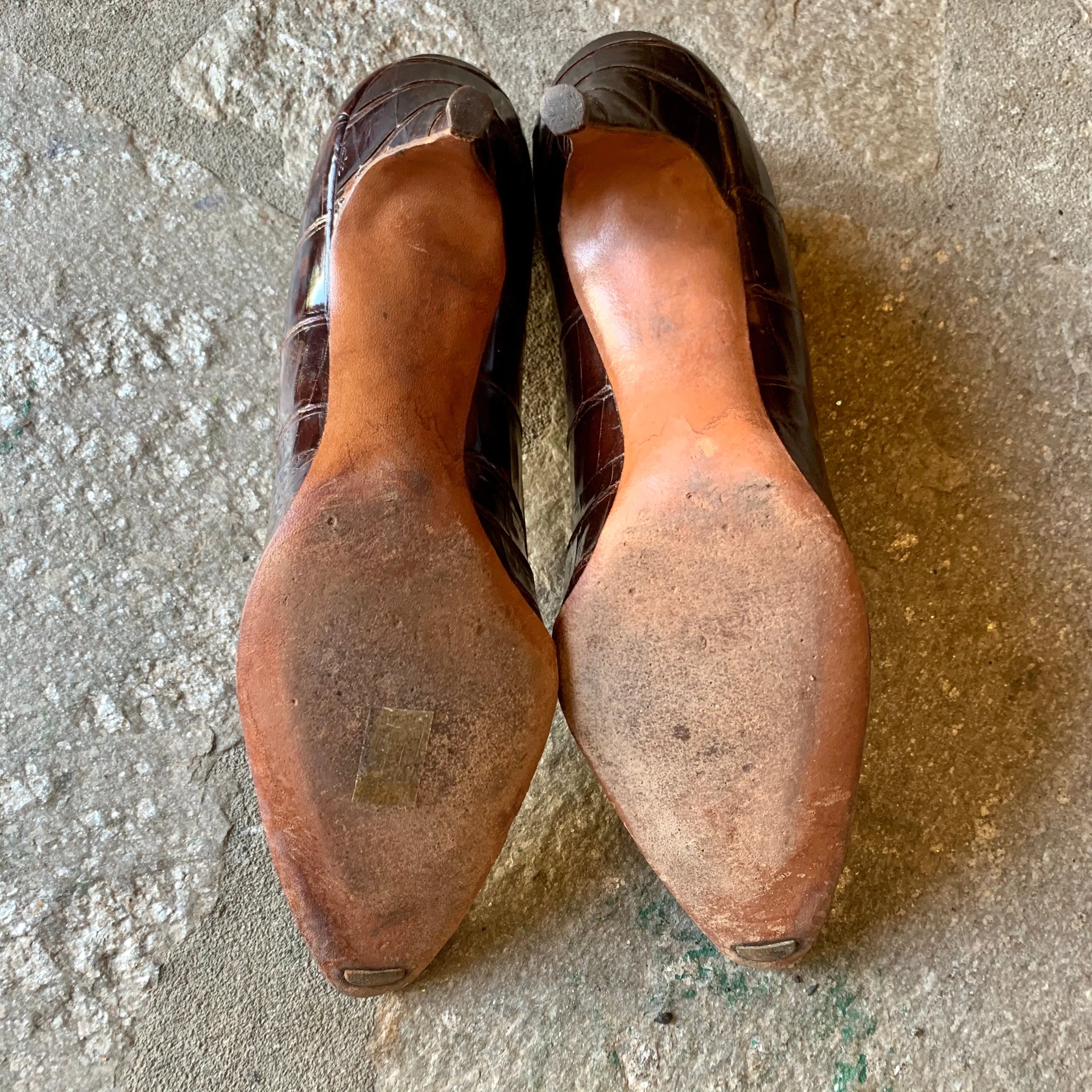 Vintage Murray Bender Brown Snakeskin Heels