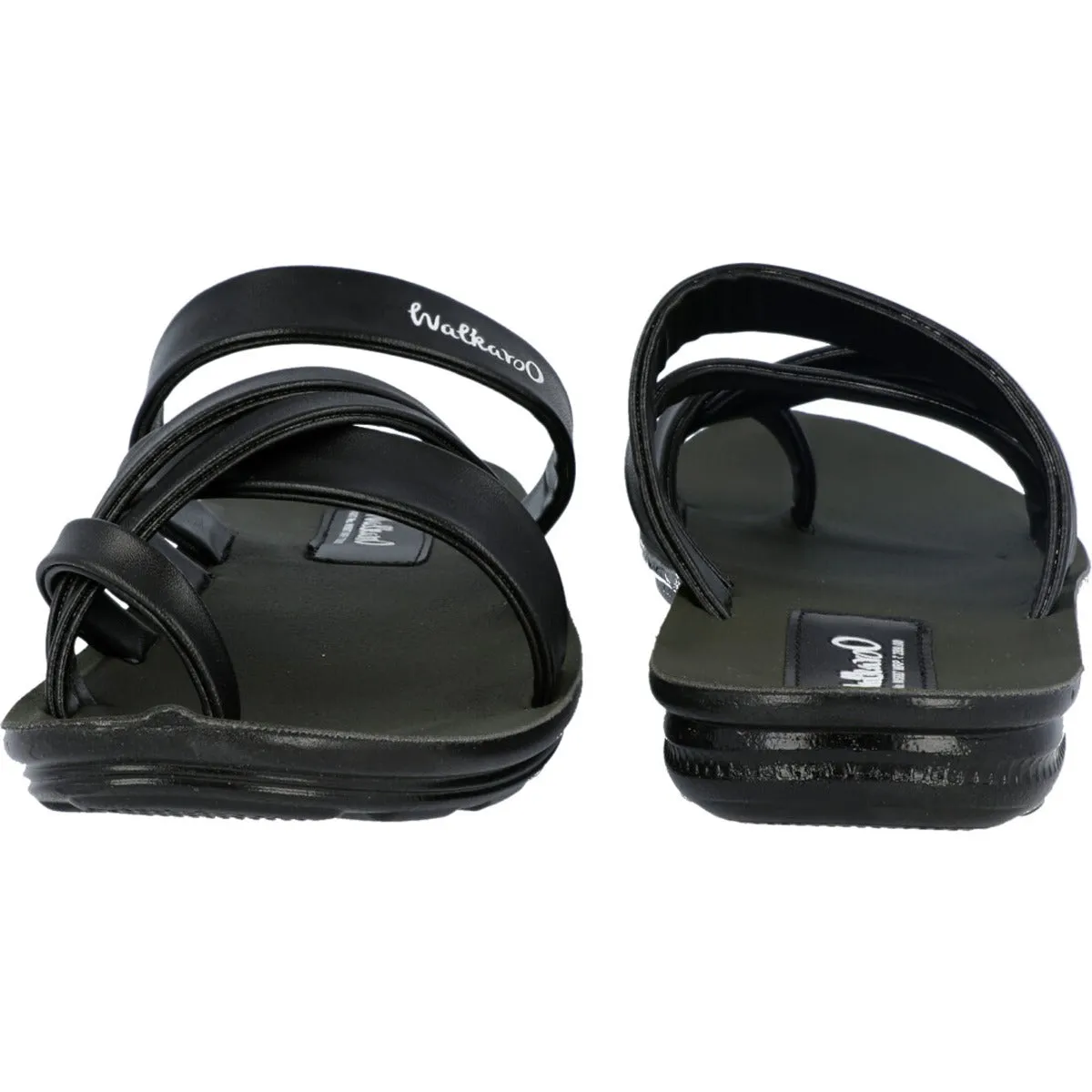 Walkaroo Men Cross Strap Slide Sandals  - W5687 Green